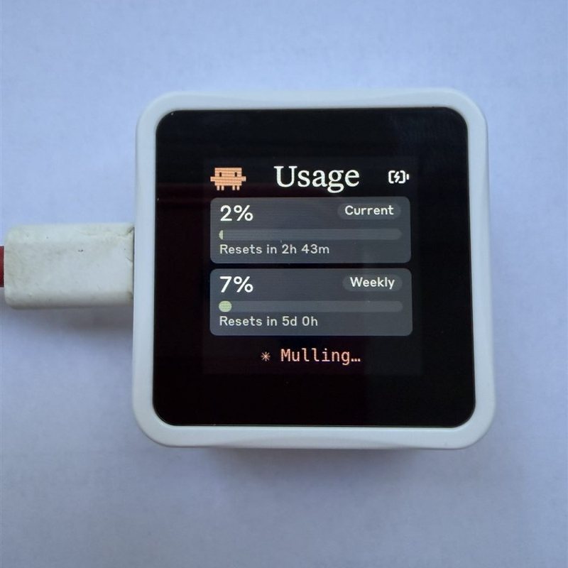 Clawdmeter: ESP32-Display mit der Auslastung von Claude Code
