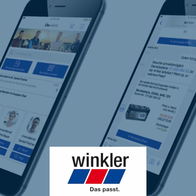 winkler NOW: Messenger-App der winkler Unternehmensgruppe auf dem Smartphone